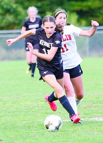 KHS Girls Soccer - Adelyn McAllister dribbles