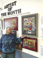Library artist of the month features stitchery