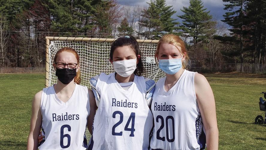 FA girls' lacrosse captains - Duffy with Powers and Olson