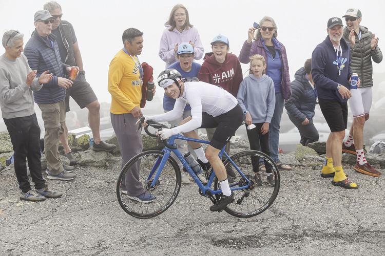 08-17-24 Bicycle Hillclimb side with cheering spectators
