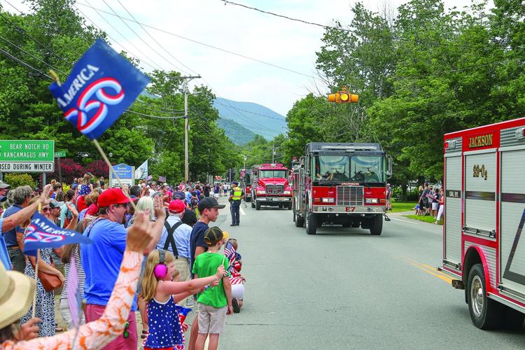 07-04-26 Fourth Parade Bartlett semi-wide fire trucks 1