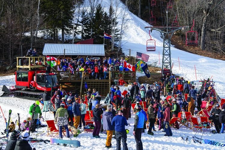 alpine cabin crowded