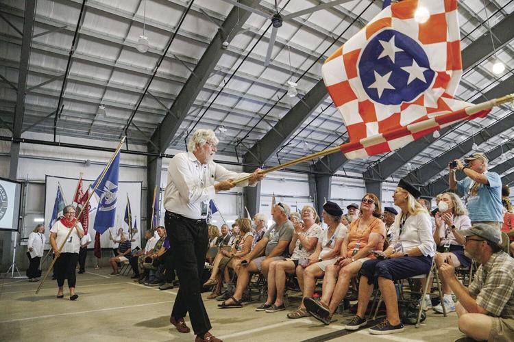 07-30-22 Airstream Rally club flags waving flag