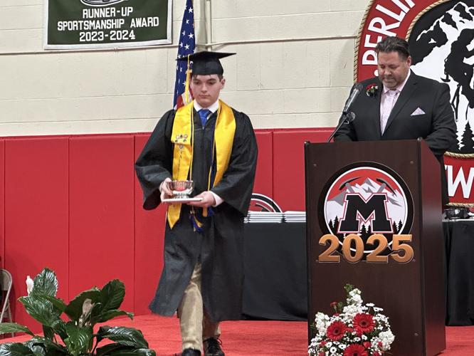 Valedictorian Carson Rivard and BMHS Principal Andy Rancloes
