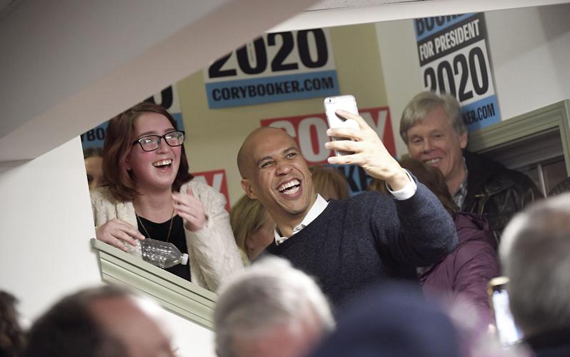 2-18-19 Cory Booker stumps_takes selfie