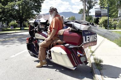 Jay Lewis for governor - on motorcycle