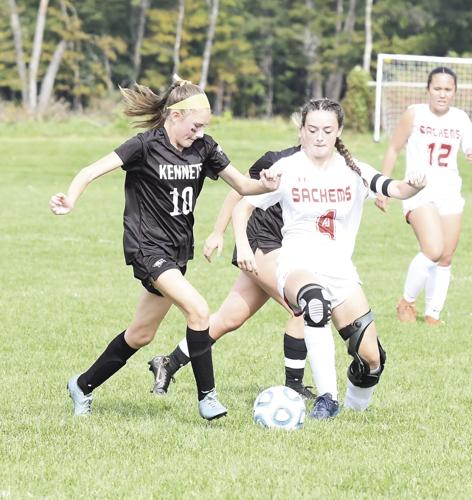 KHS Girls Soccer - Adelyn McAllister battles for ball