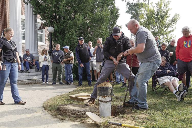 09-22-23 KHS 100th Time Capsule lifting 2