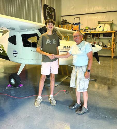Eastern Slope Aviation Academy - scholarship - Gavin Boucher with Ed Bergeron