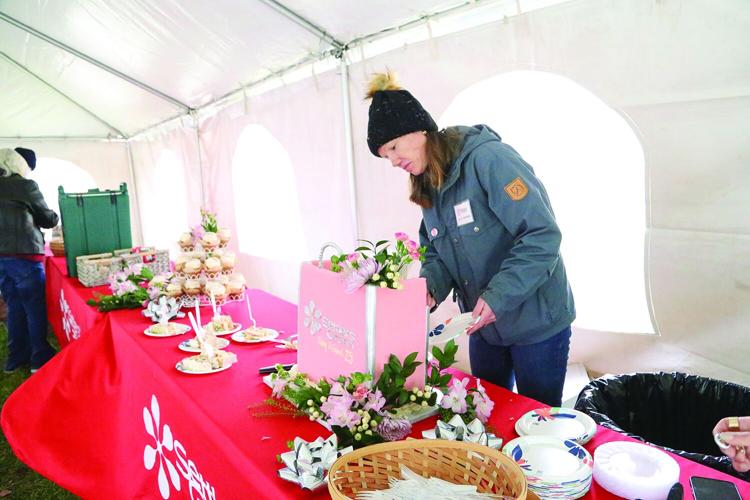 11-07-25 Settlers Bring a Friend Ribbon cutting cake