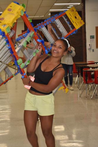 Berlin High School senior Rayleen Rhodes prepares for Homecoming activities