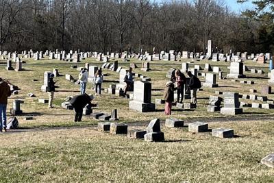 Miami University students in the author's advanced GIS course collect headstone data. Robbyn Abbitt, CC BY-SA