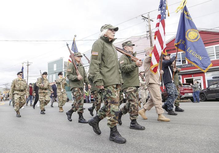 11-11-24 Vets Day color guard parade angled