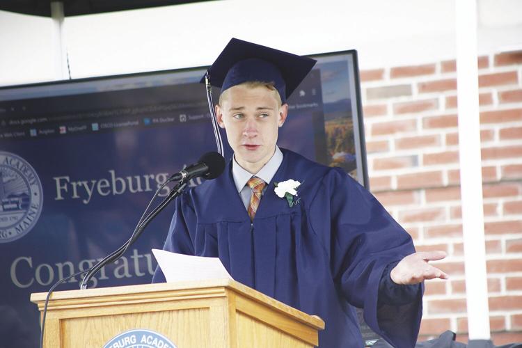 05-29-21 Fryeburg graduation Luke Reinbach speaking wide