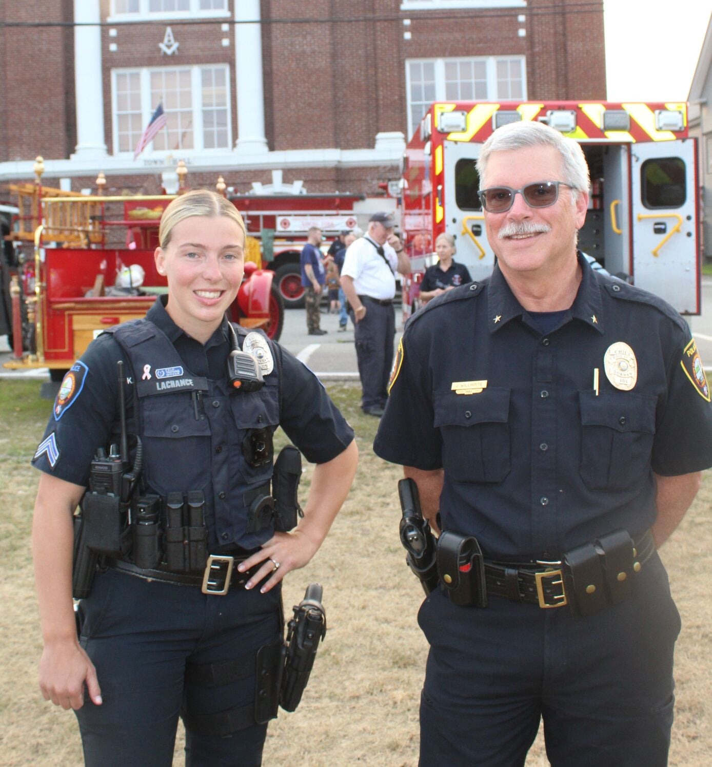 Gorham Police Department Corporal Karyssa Lachance and Chief Jimmy Willhoite