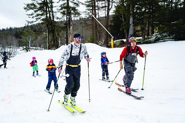 Nordic Tracks - still skiing - King Pine uphill skiers