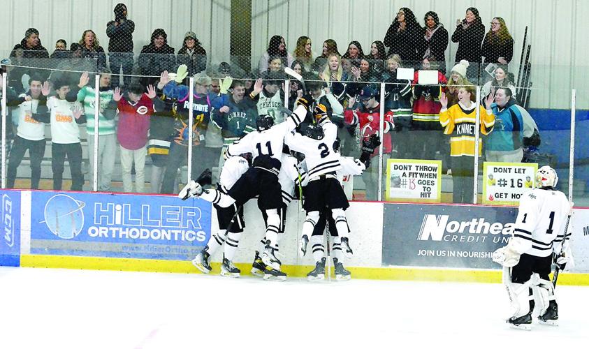 KHS Hockey - senior night - win celebration