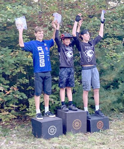 Wheel Fun - high school mountain bike racing - Dillon Clough and Collin Laracy on the podium
