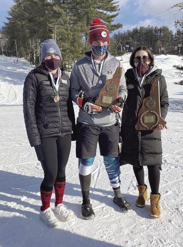 KHS Alpine - State Meet - seniors Skyler Sayers, Bobby Graustein and Mackenzie Carr