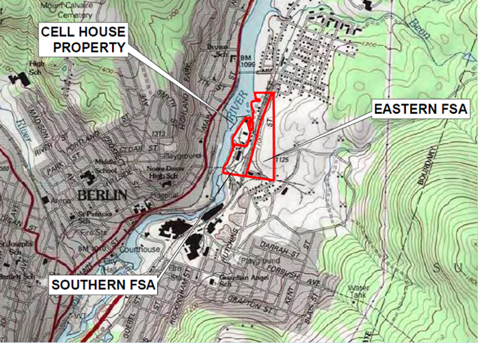 Map of Superfund site at former Burgess paper mill