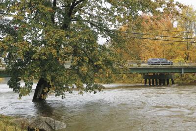 10-14-22 Rain at First Bridge flooded tree horizontal