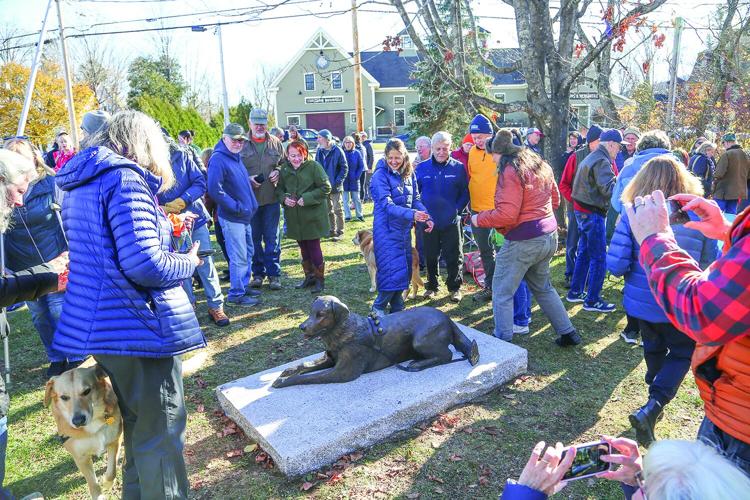11-15-25 Chinook Statue gathered around wider