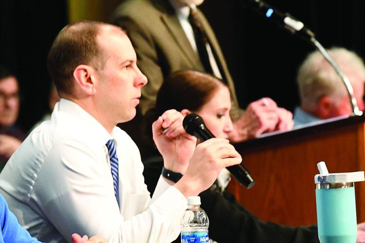 Conway School Board - vacancy - Ryan Wallace at school meeting