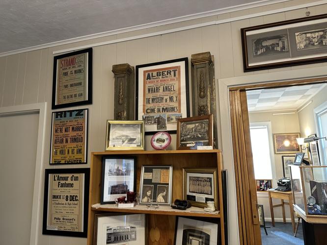 Entertainment posters on display from the second floor of the Berlin Falls House Museum.