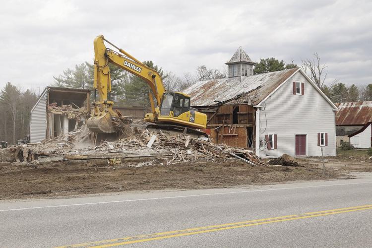 04-20-21 Center Conway demo excavator and barn