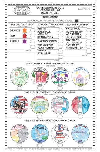 Barrington Kids Ballot of March 2024