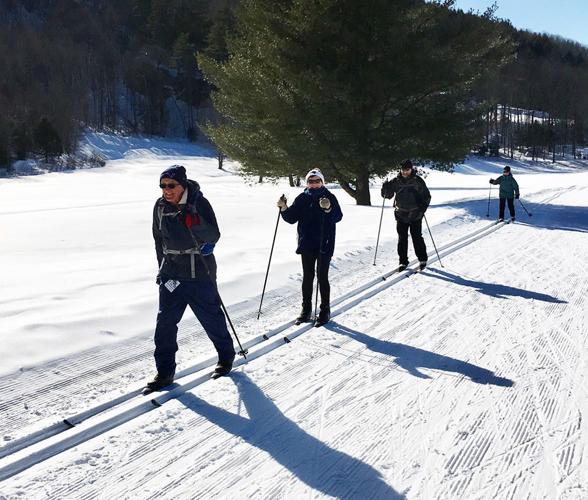 line of skiers at JSTC