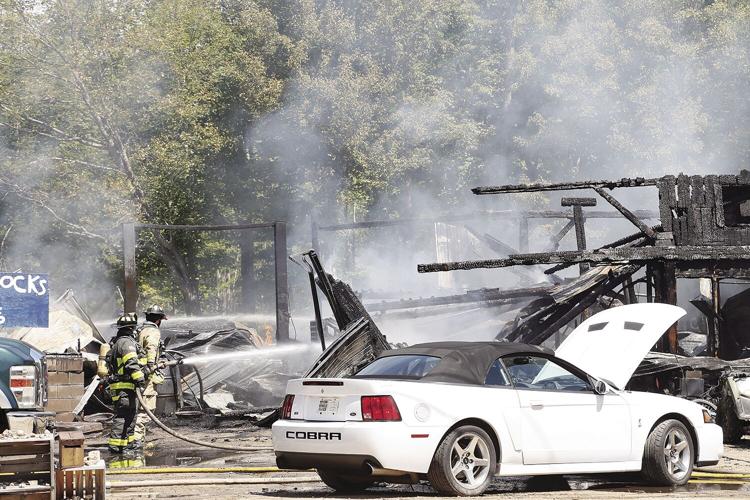 08-03-22 Greenwood Fire hosing rekindled flames