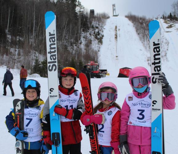 Hayden Brooks, Chase Brooks, Hazel Klein and Ella Klein at Nansen ski jump