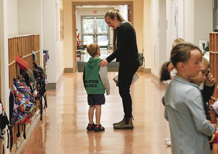 09-03-24 First Day Lakeside lewis talking with student