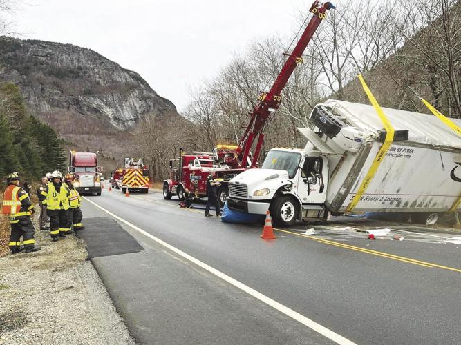 harts location tractor trailer rollover