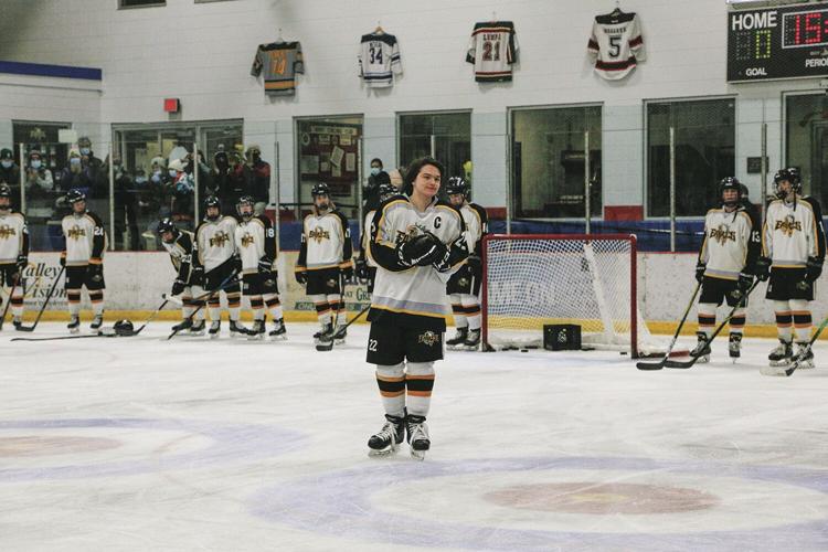 02-23-22 KHS Hockey olivier senior recognition skating