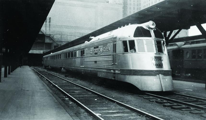 Flying Yankee in Boston black and white