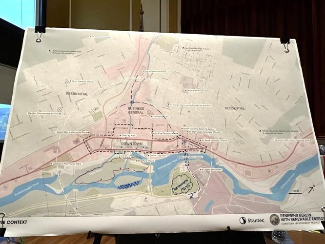 A map shows details of the downtown improvement project