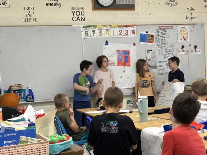 Students in Christina Beardsley's fourth-grade class at the Ed Fenn Elementary