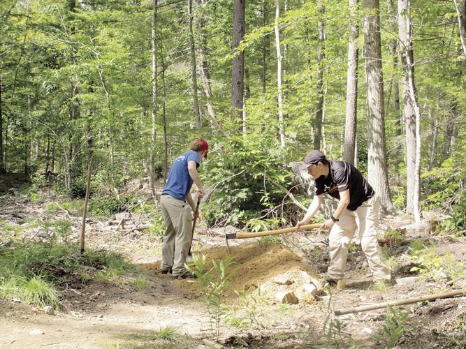 Wheel Family Fun - White Mountain New England Mountain Bike Association crew working on Marshall's trails