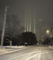 Northern Lights, light pillars light up night sky