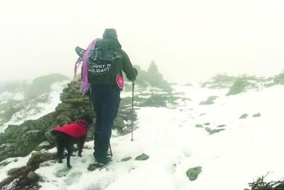 Niles Lashway and Alfie on Bondcliff