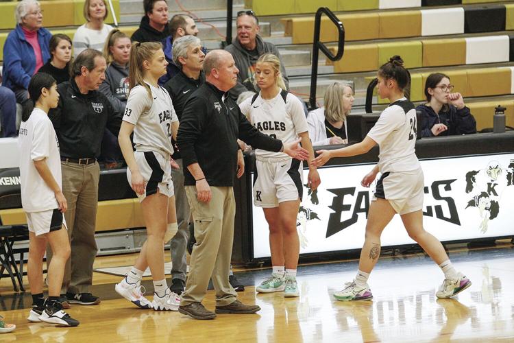 03-05-23 KHS WBB Playoffs high-five coach