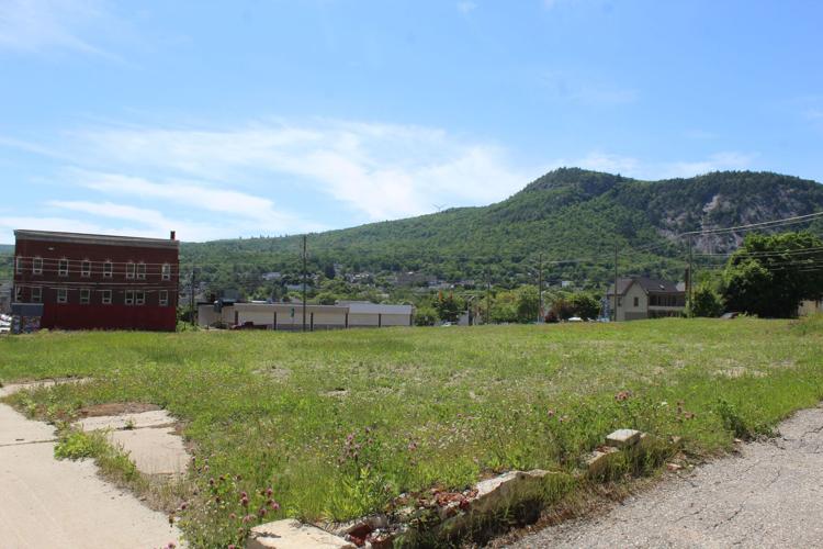 A former building foundation on one of the parcels purchased May 15 by BIDPA