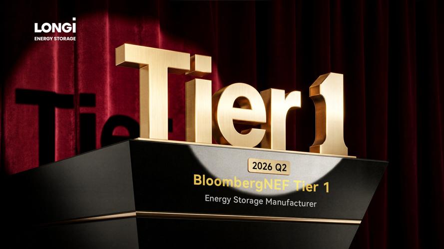 LONGi Recognized as a BloombergNEF Tier 1 Energy Storage Manufacturer for Eighth Consecutive Quarter in Q2 2026