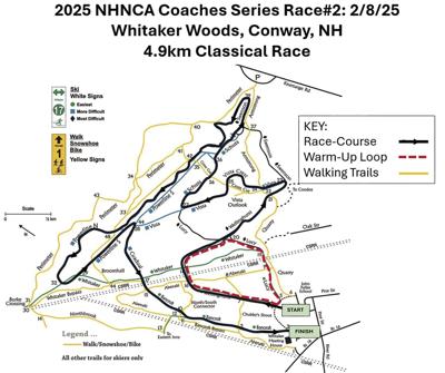 Whitaker Woods Nordic Coaches second race map