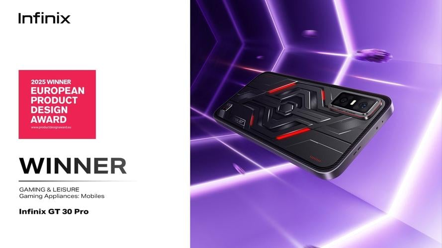 Infinix NOTE 50 Pro+, GT 30 Pro and HOT 60 Pro+ Win 2025 European Product Design Awards