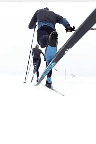 Nordic Tracks - A skier on a Salomon skin ski