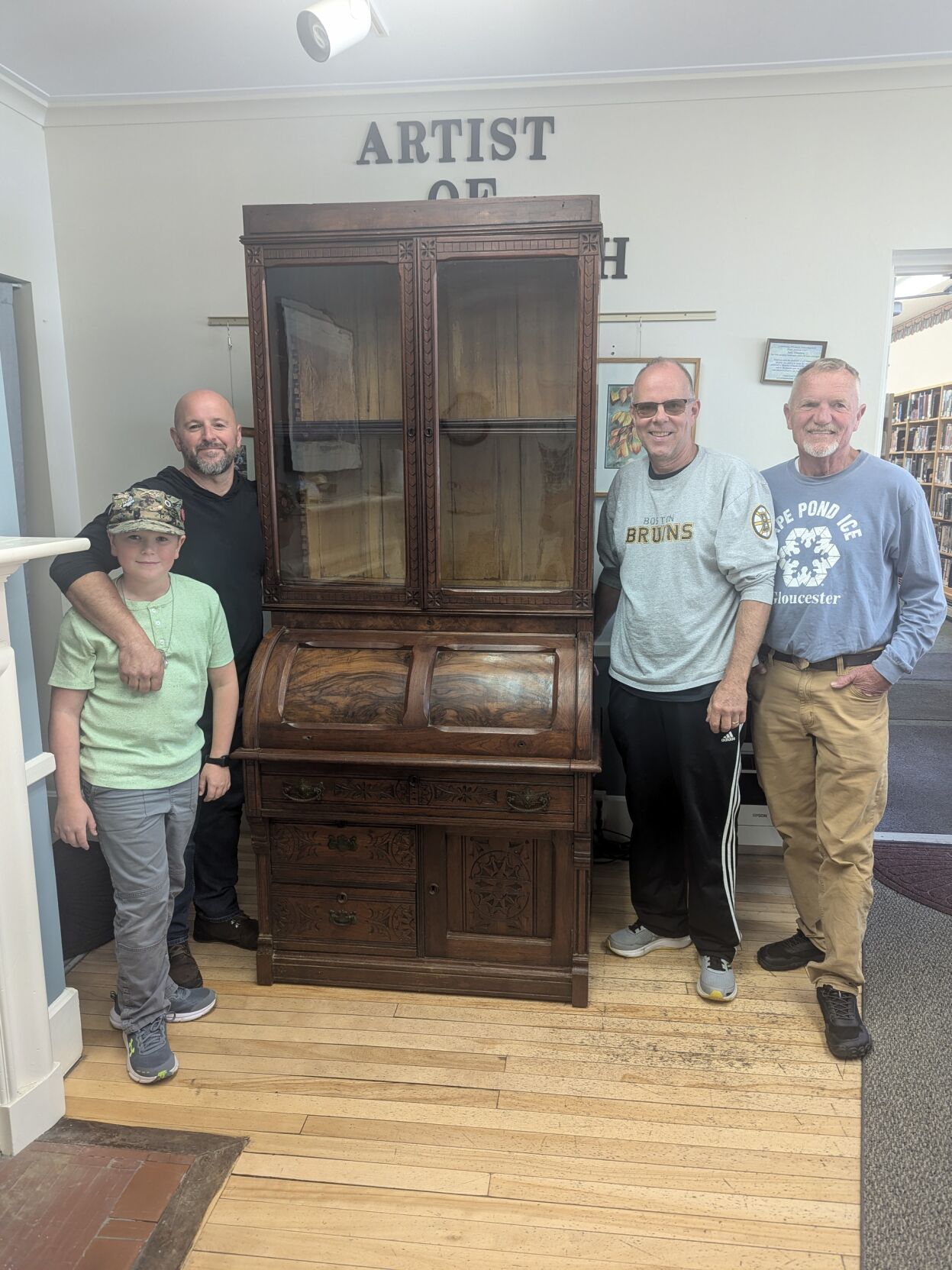 The delivery crew that brought the desk of Thomas Wight back to Gorham