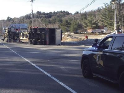 Tractor Trailer rollover Wakefield April 1